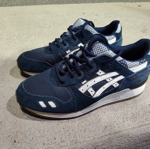 Women’s Asics Gel-Lyte 3 navy blue Patchwork 8½ - Picture 2 of 7